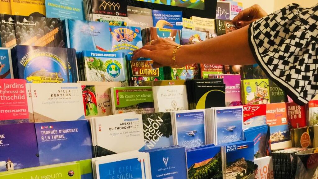 Brochures at the tourist office in Vence