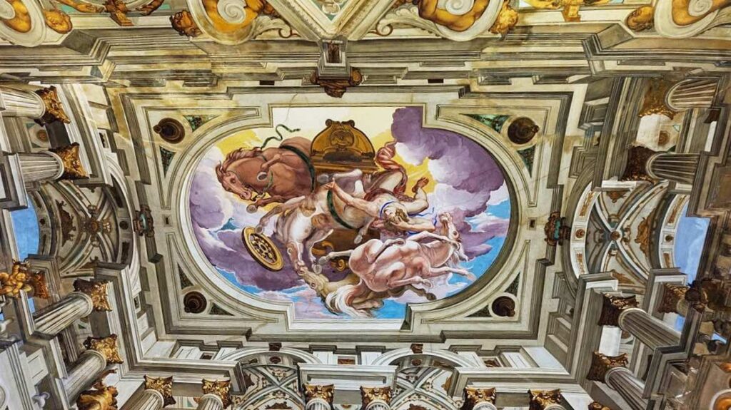Ceiling painting by Giulio Benso at Grimaldi castle in Haut-de-Cagnes