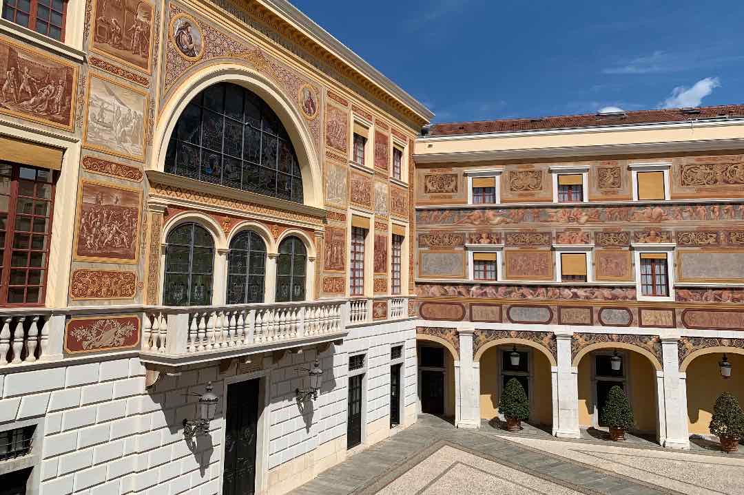The courtyard in the Prince's Palace in Monaco