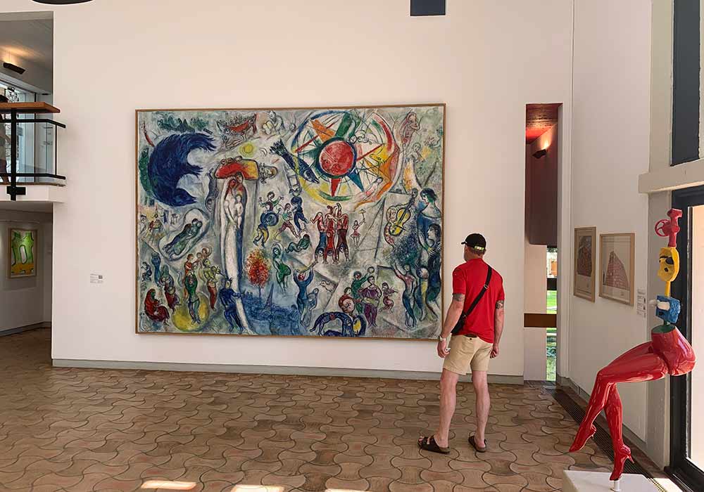 Marc Chagall painting on the wall in Fondation Maeght in Saint-Paul de Vence
