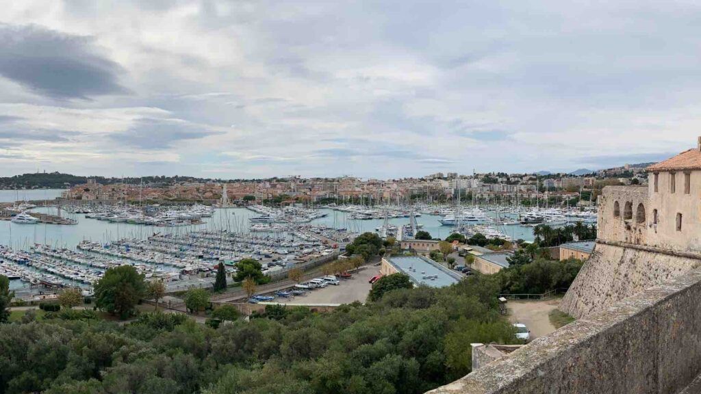 The view from Fort Carré over the harbor and Antibes city