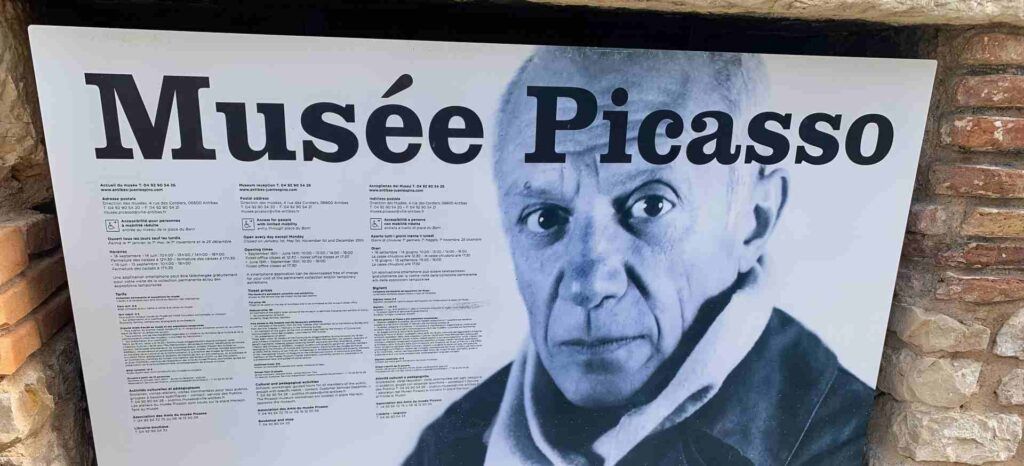 Poster and program of the Picasso museum in Antibes, France